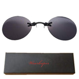 Retro Round Clip On Nose Matrix Movie rimless sunglasses men