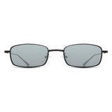 Rectangular Sunglasses Small Thin Metal Rim Hippie Candy Tinted Lens Shades