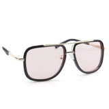 Classic Square Sunglasses Oversized Double Bar Metal Frame
