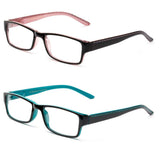 Newbee Fashion - Unisex Two Tone Sleek Spring Temple Fashion Clear Lens Glasses