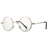 Retro Large Round Circle Clear Lens Glasses Metal Frame Non-Prescription Eyewear 53mm