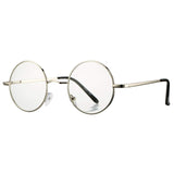 Retro Large Round Circle Clear Lens Glasses Metal Frame Non-Prescription Eyewear 53mm