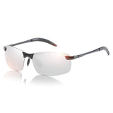 Rimless Aviator Sunglasses Polarized Lightweight Metal Frame for Men