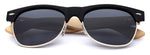 Bamboo Wood Polarized Sunglasses Retro Fashion Semi Rimless Style Frame
