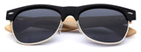 Bamboo Wood Polarized Sunglasses Retro Fashion Semi Rimless Style Frame