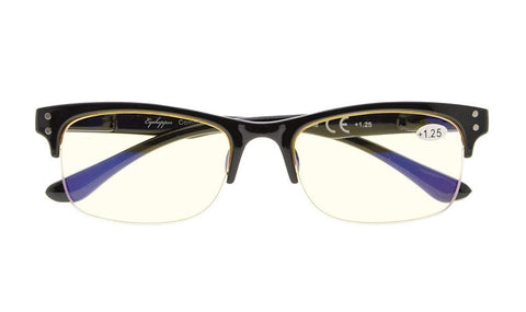 UV Protection,Anti Blue Rays,Reduce Eyestrain,Half-Rim Computer Reading Glasses