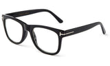 Newbee Fashion -Perfo Modern Look Squared Wayfarer Style Thick Frame Fashion Clear Lens Glasses