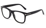 Newbee Fashion -Perfo Modern Look Squared Wayfarer Style Thick Frame Fashion Clear Lens Glasses