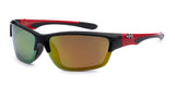 Polarized Half Frame Wrap Around Fishing Cycling Running Golf Sunglasses - Color Mirror Lens