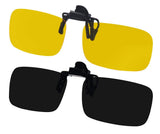 Night Vision Polarized Clip-on Flip up Metal Clip Sunglasses Driving Fishing
