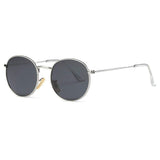 Polarized Sunglasses Small Round Metal Frame Mirrored Lens Glasses K0556