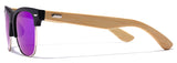 Semi Rimless Classic Bamboo Wood Sunglasses with Color Mirror Lenses
