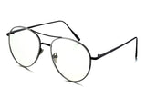 Circle Oversized Metal Eyeglasses Frame Inspired Horned Rim Clear Lens Glasses