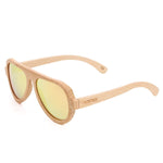 Womens Aviator Sunglasses Polarized Men Handmade Bamboo Sun Shades With Bamboo Case