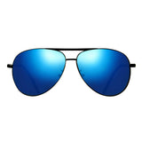 Mens polarized sunglasses Oval Aviator Polarized UV400 Sunglasses Black Blue