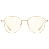 Aviator Irregular Metal Eyeglasses Non-prescription with Blue Light Blocking Lens