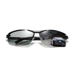 /Polarized Photochromic Lens Semi Frame Photosensitive Sunglasses for Men