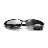 /Polarized Photochromic Lens Semi Frame Photosensitive Sunglasses for Men