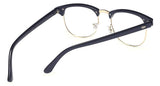 Classic Horn Rimmed Half Frame Clear Lens Sunglasses
