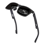 Polarized Sunglasses Men Wayfarer Driving Square Carbon Fiber Al-Mg Metal Frame with Case