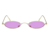 Small Oval Vintage Sunglasses Slender Candy Colors Lens Retro Steampunk Shades