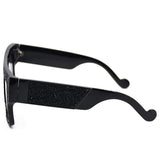 Flat Top Square Rhinestone Sunglasses Full Crystal Brand Eyewear