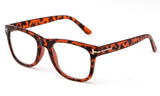 Newbee Fashion -Perfo Modern Look Squared Wayfarer Style Thick Frame Fashion Clear Lens Glasses