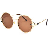 Gothic Punk Round Sunglasses Skull Claw Design Glasses