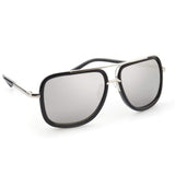Classic Square Sunglasses Oversized Double Bar Metal Frame