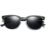 Polarized Half Frame Clubmaster Sunglasses Horn Rimmed Overlap Frame Eyewear