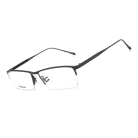 Business B Titanium Half Rim Eyeglass Frames for Men Women Working Computer Meeting Glasses