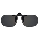Polarized Rectangle Flip Up Clip On Sunglasses Over Prescription Glasses And Readers