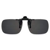 Polarized Rectangle Flip Up Clip On Sunglasses Over Prescription Glasses And Readers