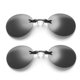Retro Round Clip On Nose Matrix Movie rimless sunglasses men