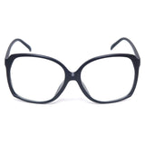Oversized Square Horn Rimmed Eyeglasses Classic Vintage Inspired Geek Clear Lens