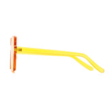 Oversized Square Candy Colors Transparent Lens Rimless Frame Unisex Sunglasses