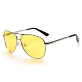 Mens Womens Night Vision Glasses for Driving Aviator Anti-glare RainDay Sunglasses