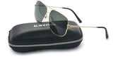 Fashion Double Metal Bridge Crossbar Aviator Sunglasses Polarized