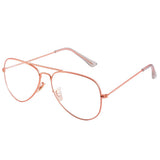 Classic Non prescription Aviator Glasses Clear Lens Metal Frame Eyewear for Men Women