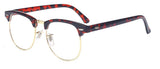 Classic Horn Rimmed Half Frame Clear Lens Sunglasses