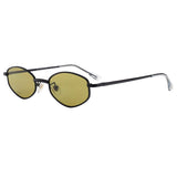 90's Vintage Small Oval Sunglasses Tinted Lens Tiny Metal Shades For Men Women 87156