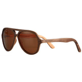 Aviator Wood Sunglasses With Polarized Lens 100% UV400 Protection