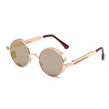 Spring Legs Steampunk Sunglasses Screws Retro Round Frame