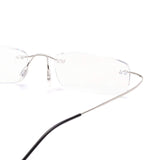 Memory Lightweight Titanium Stainless Steel Rimless Reading Glasses with Light Lenses 1004