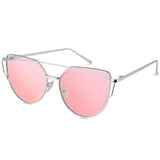 Sunglasses for Men,Metal Frame Polarized Oversized Cateyes Sunglasses