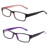 Newbee Fashion - Unisex Two Tone Sleek Spring Temple Fashion Clear Lens Glasses