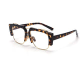 Trendy Semi Rimless Sunglasses For Women Men TR90 Frame Plain Glasses