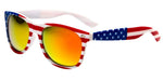 V.W.E. White Classic American Patriot Flag Sunglasses USA .