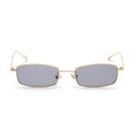 /Unisex Small Rectangle Red lens Yellow Metal Frame Clear Lens Sun Glasses