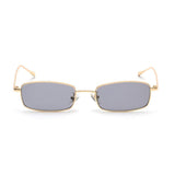 /Unisex Small Rectangle Red lens Yellow Metal Frame Clear Lens Sun Glasses